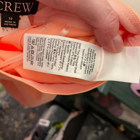 🔥 J. Crew | Peach Natasha Skirt in Stretch Twill Cotton Blend 10 NWT - Picture 5 of 6